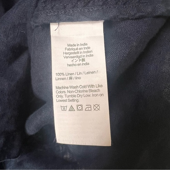 J.Crew Relaxed Short Sleeve Baird McNutt 100% Irish Linen dress in Navy, XXS - Picture 7 of 12